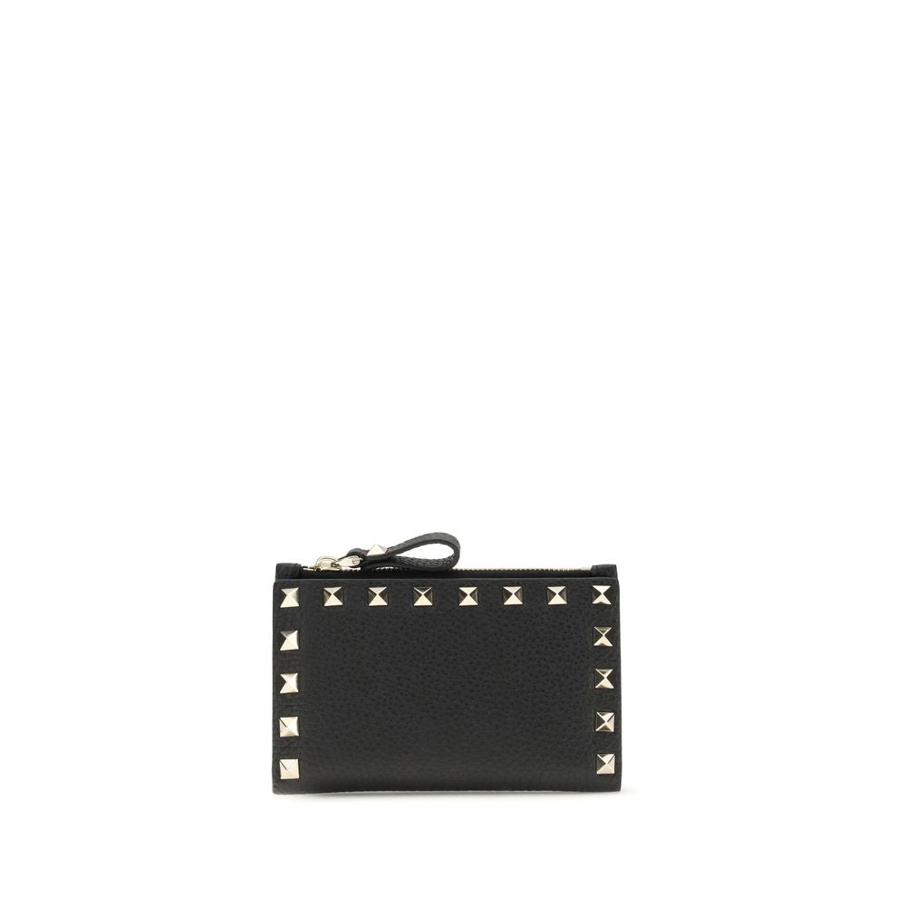 Garnet Calfskin Rockstud Card Holder