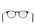 Eyeglasses with a tortoiseshell frame on a white background