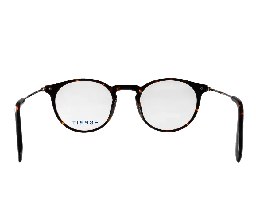 Eyeglasses with a tortoiseshell frame on a white background