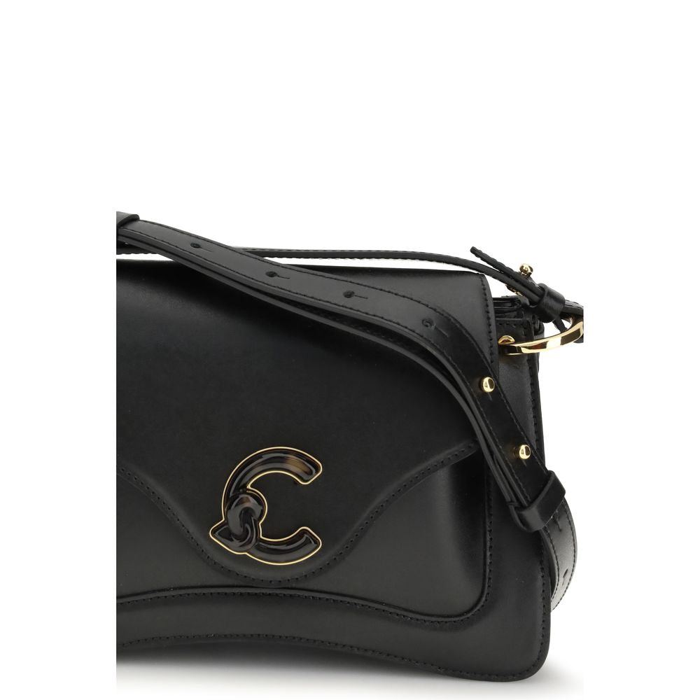 Black Calf Leather C-Me Shoulder Bag