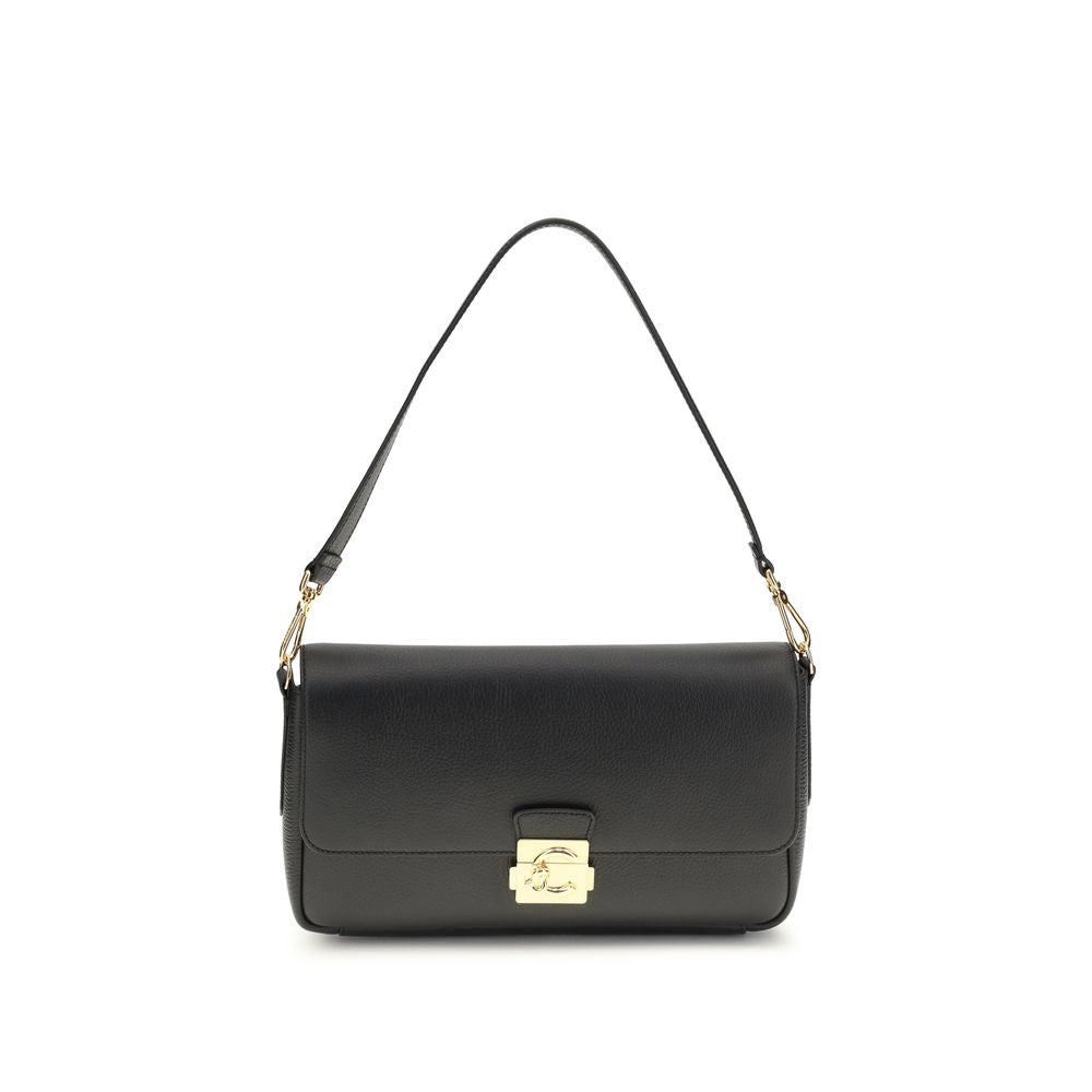Medium C-Me Lock Shoulder Bag In Grained Calf Leather