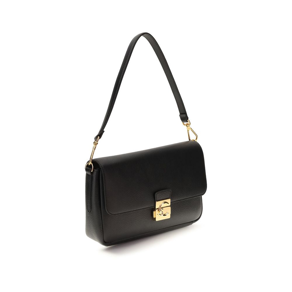 Medium C-Me Lock Shoulder Bag In Grained Calf Leather