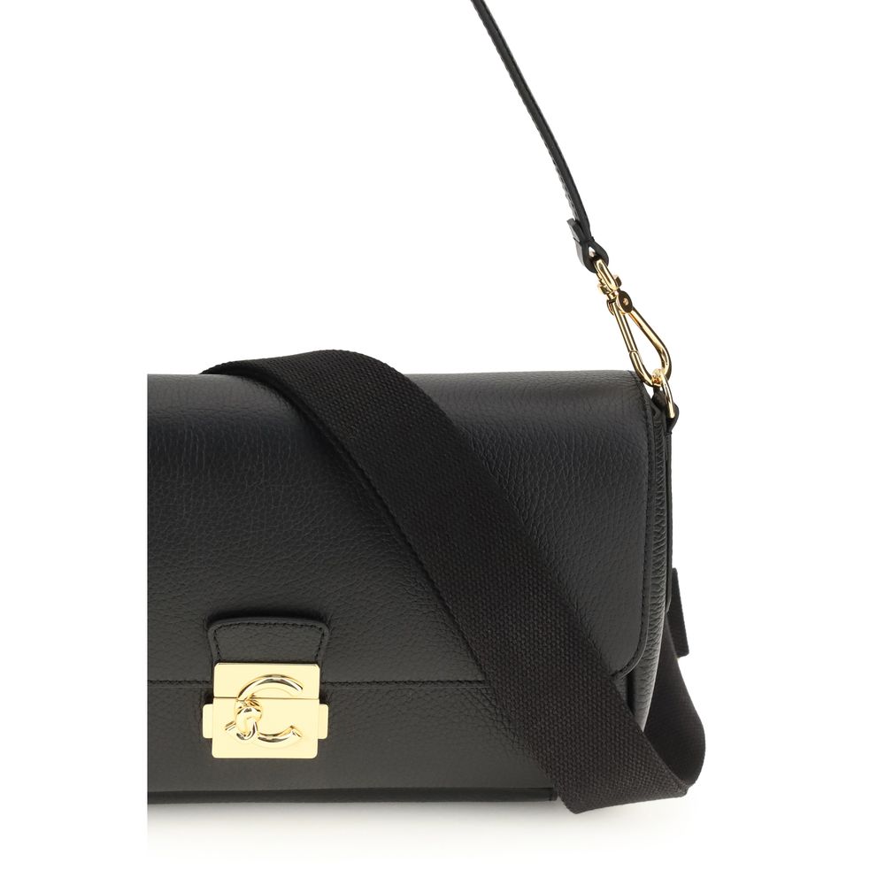 Medium C-Me Lock Shoulder Bag In Grained Calf Leather