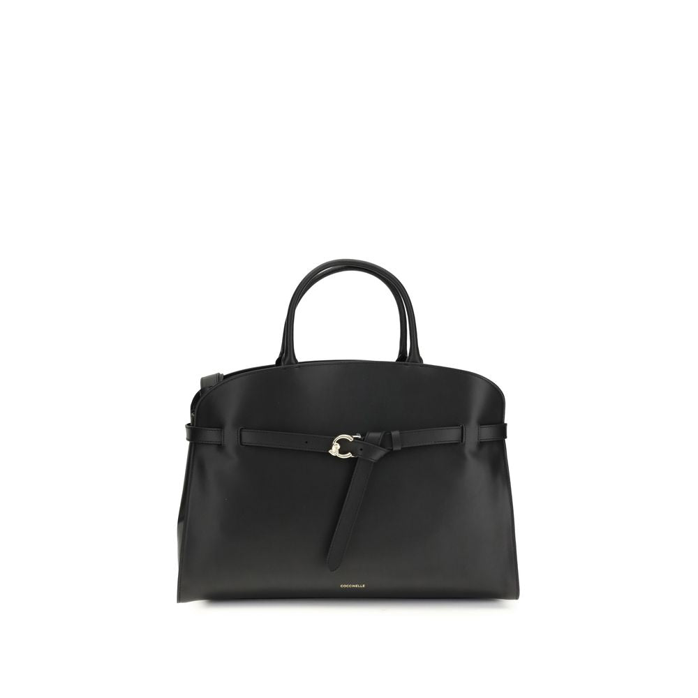 Large Sabine Handbag In Black Calf Leather