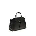 Large Sabine Handbag In Black Calf Leather