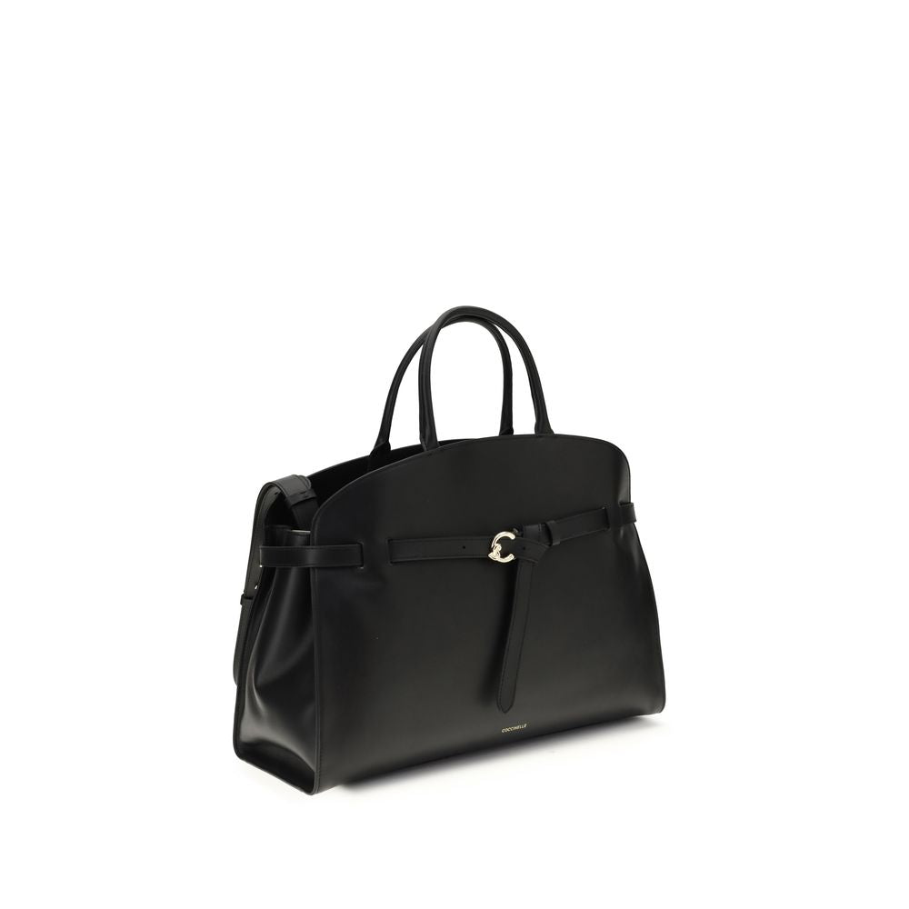 Large Sabine Handbag In Black Calf Leather