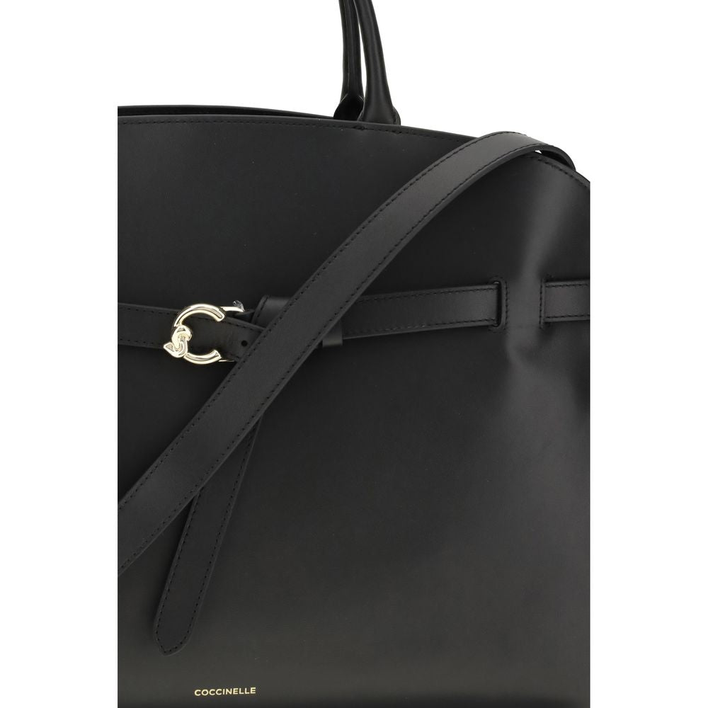 Large Sabine Handbag In Black Calf Leather