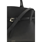 Large Sabine Handbag In Black Calf Leather