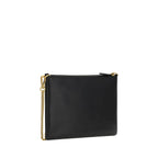 Compact Calfskin Shoulder Bag with Gold-Plated Love Birds Plaque