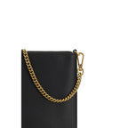 Compact Calfskin Shoulder Bag with Gold-Plated Love Birds Plaque