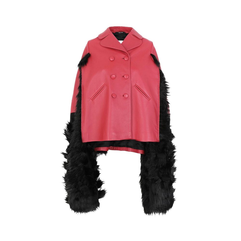 Multicolor Faux Fur Trimmed Cloacks