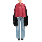 Multicolor Faux Fur Trimmed Cloacks