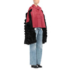 Multicolor Faux Fur Trimmed Cloacks