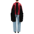 Multicolor Faux Fur Trimmed Cloacks