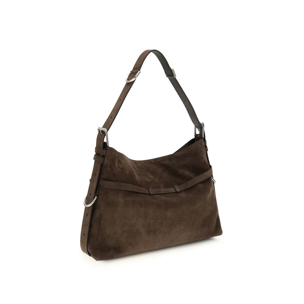 Medium Voyou Glossy Calfskin Shoulder Bag