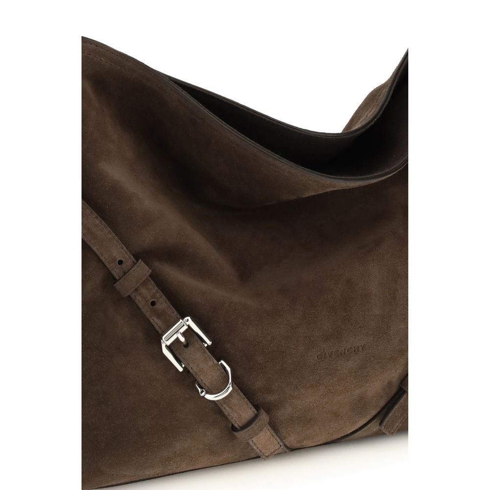 Medium Voyou Glossy Calfskin Shoulder Bag