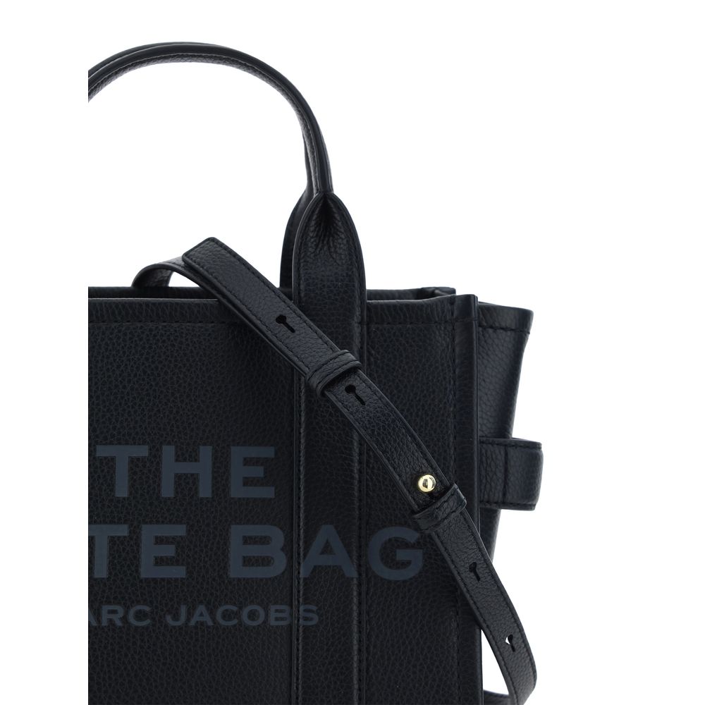 Black Calf Leather Small Tote Handbag