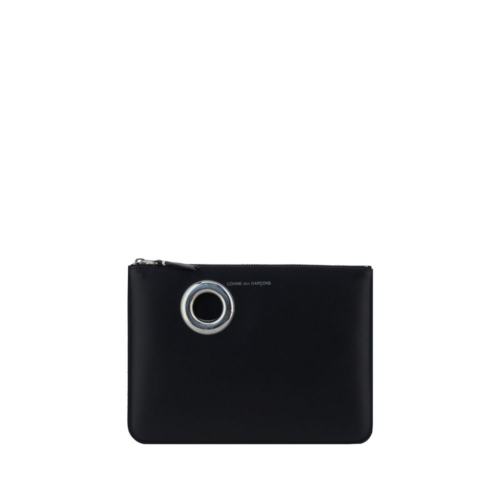 Calfskin Silver Eyelet Coin Purse