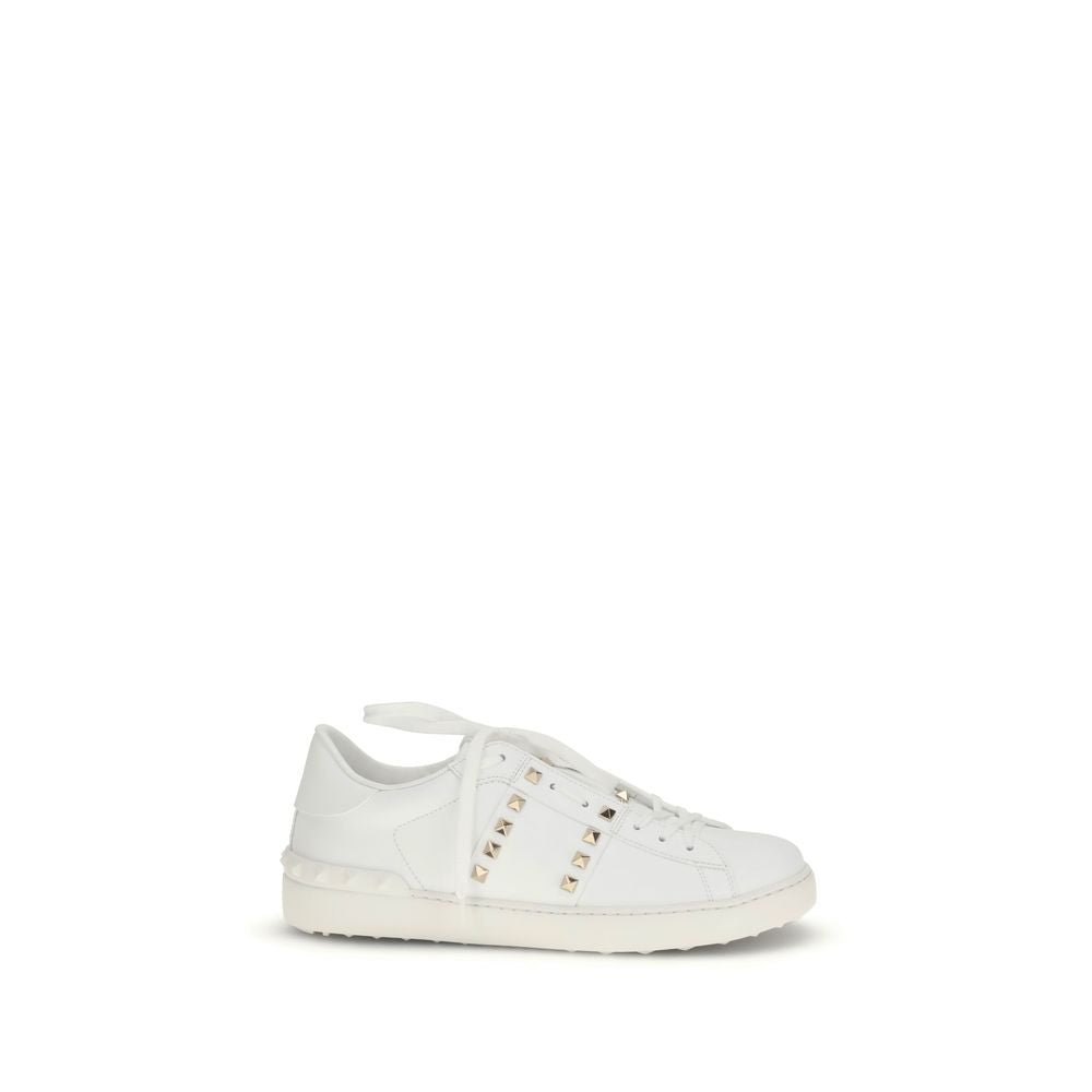 Calfskin Rockstud Untitled Low Top Sneakers