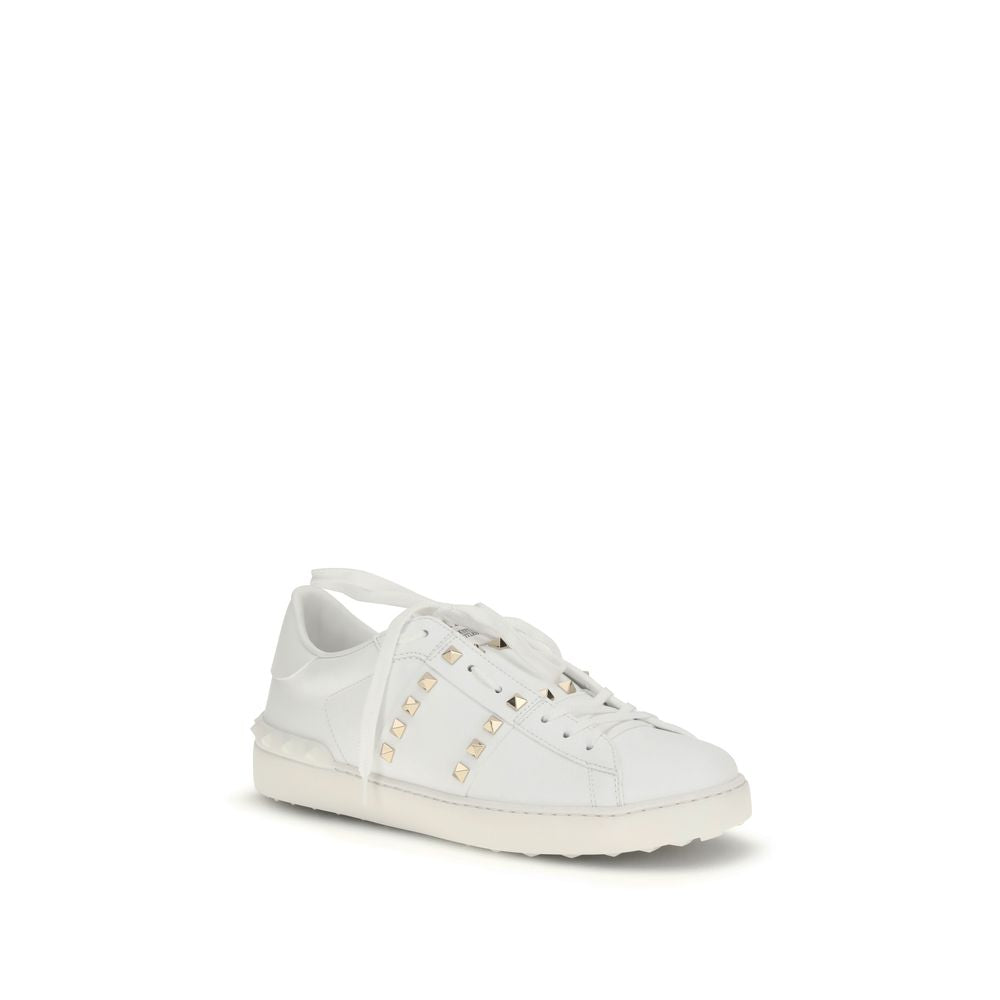 Calfskin Rockstud Untitled Low Top Sneakers