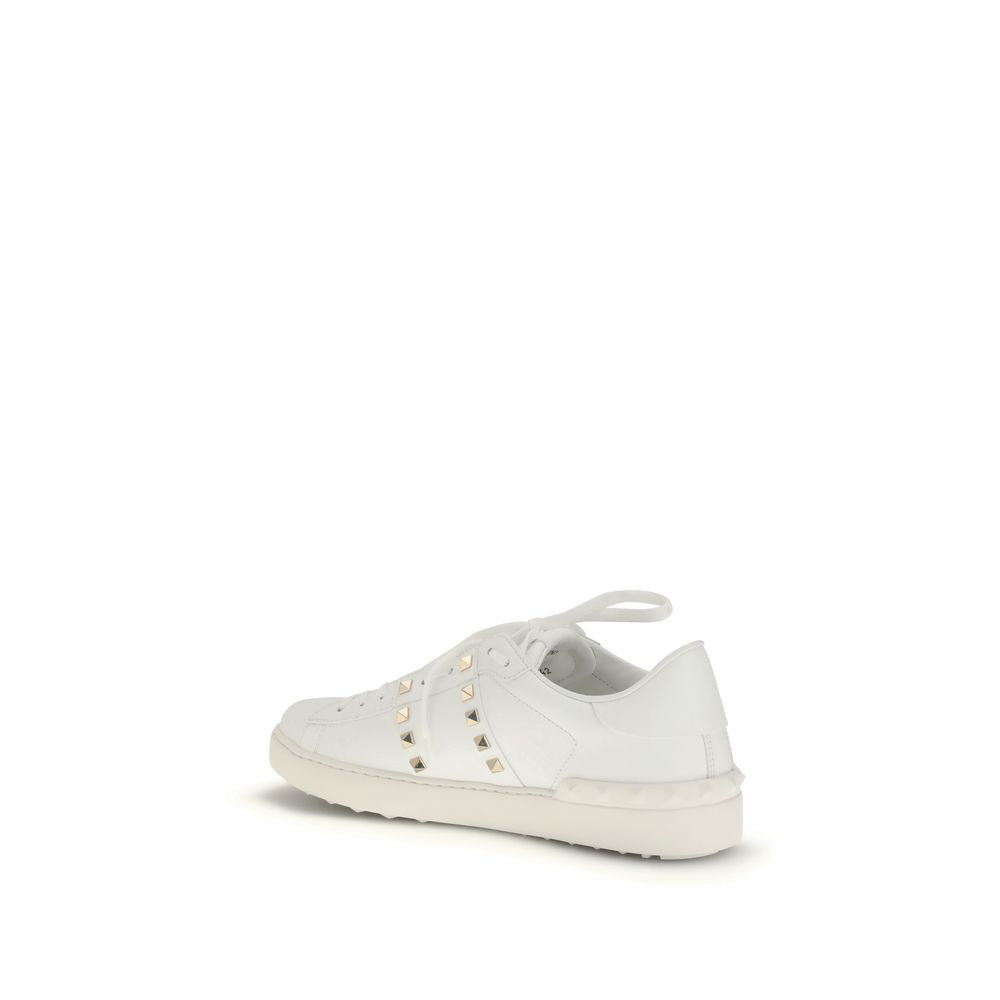 Calfskin Rockstud Untitled Low Top Sneakers
