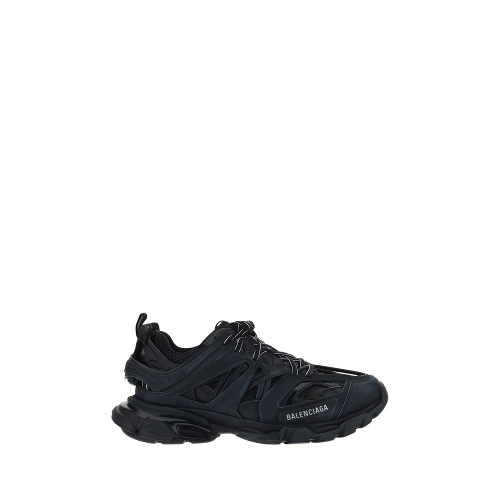Black Polyethylene Track Sneakers