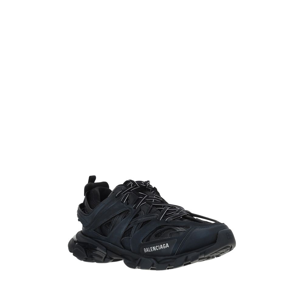 Black Polyethylene Track Sneakers