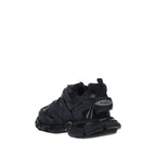 Black Polyethylene Track Sneakers