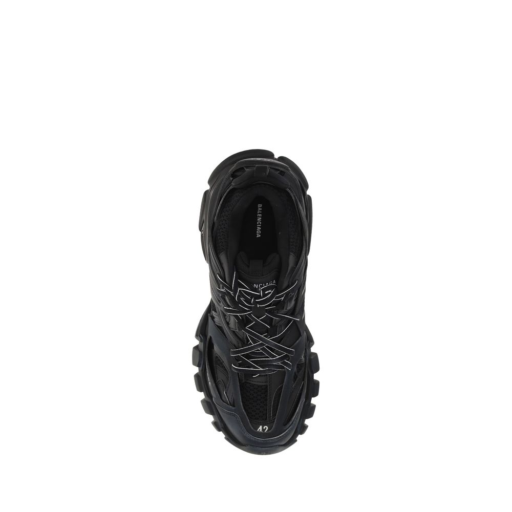 Black Polyethylene Track Sneakers
