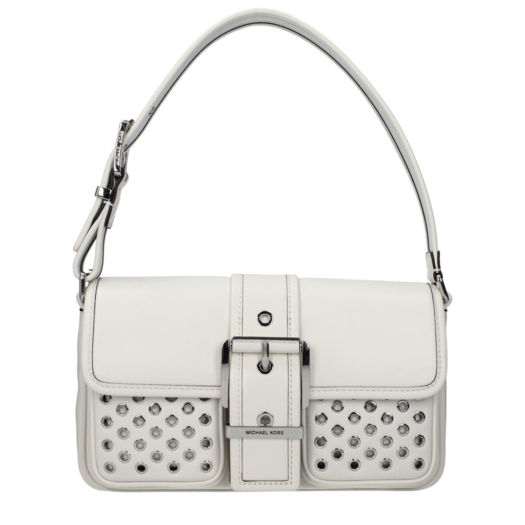 Optic White Leather Shoulder Bag