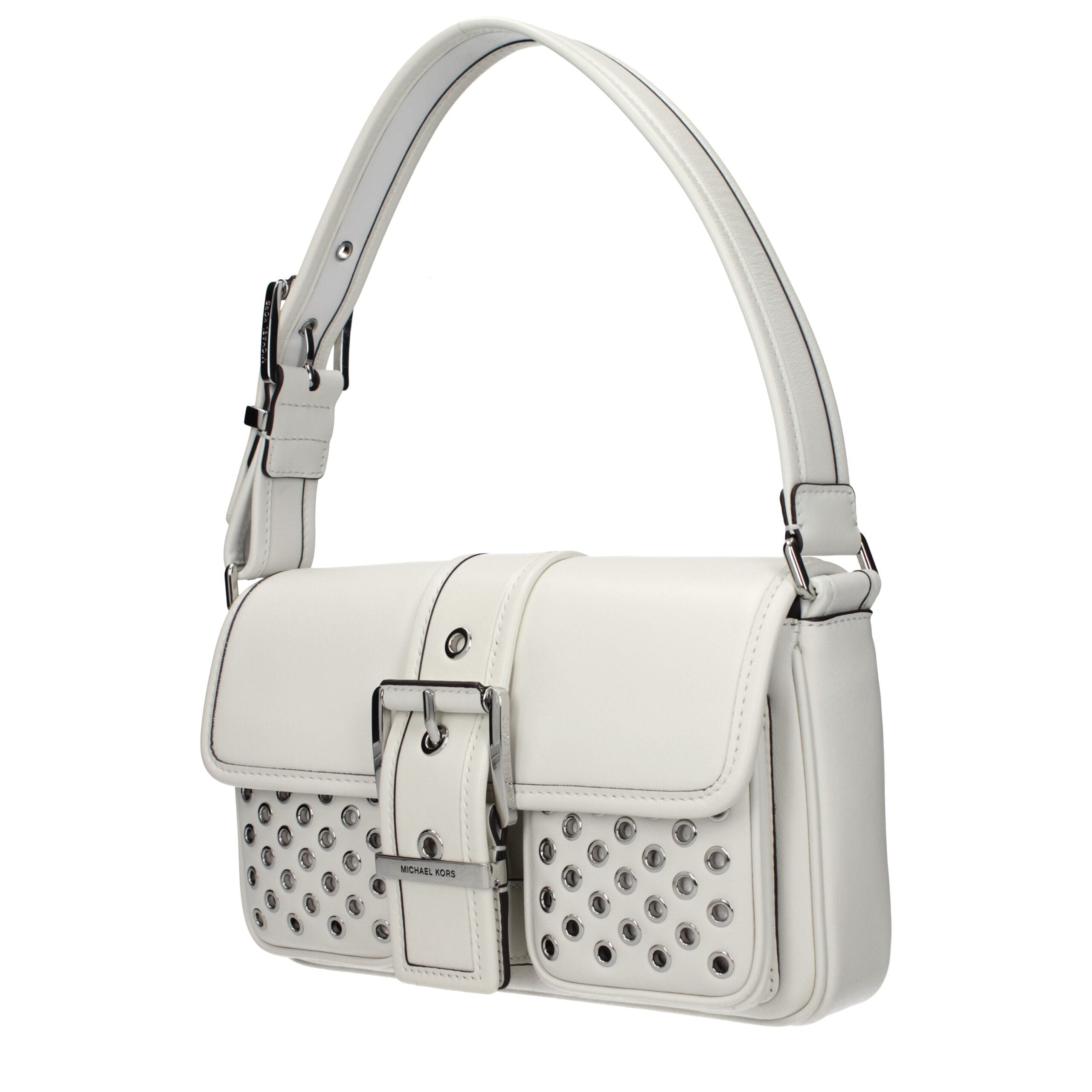 Optic White Leather Shoulder Bag