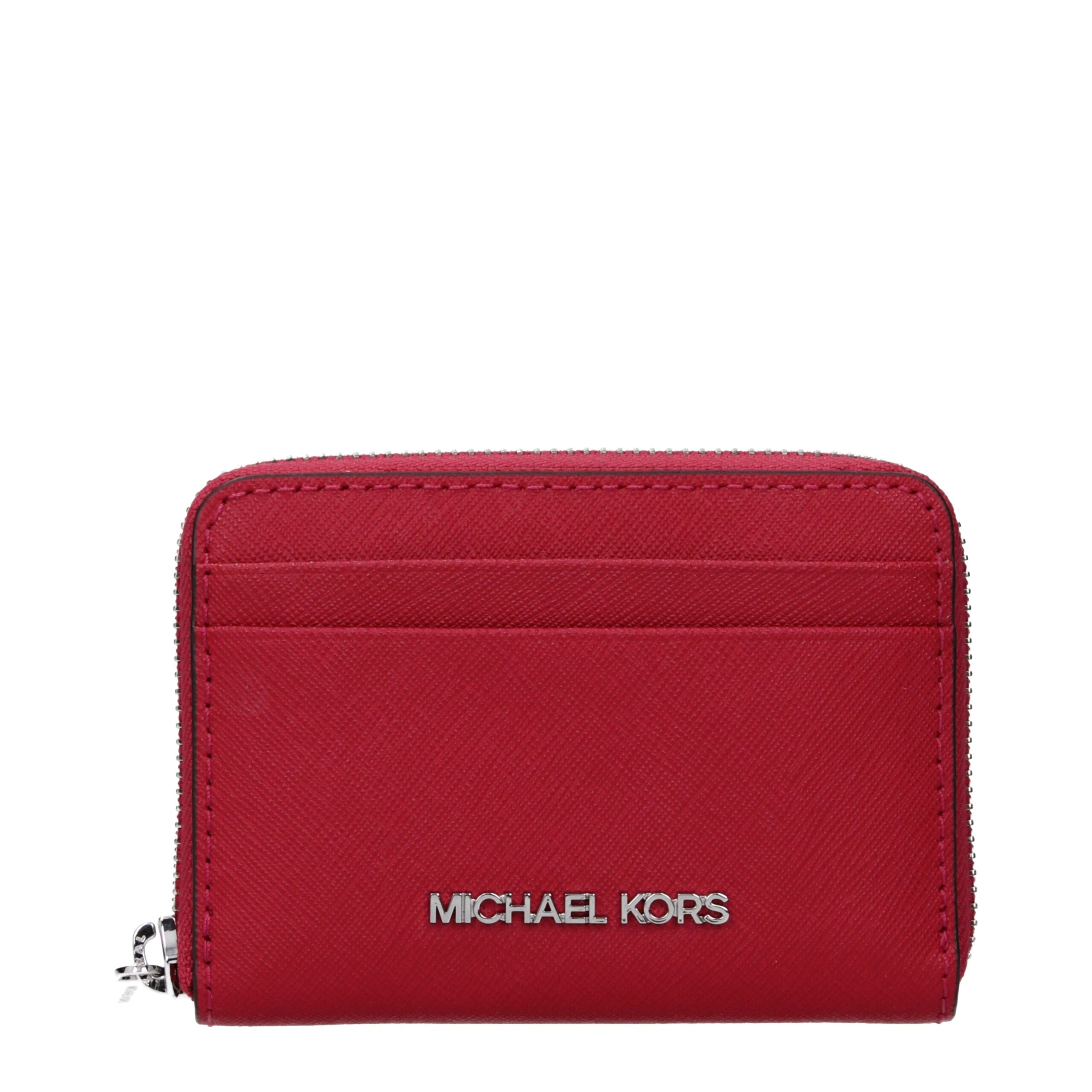 Red Grained Leather Cardholder