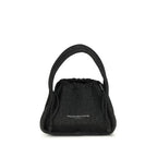 Large Black Fabric Drawstring Handbag
