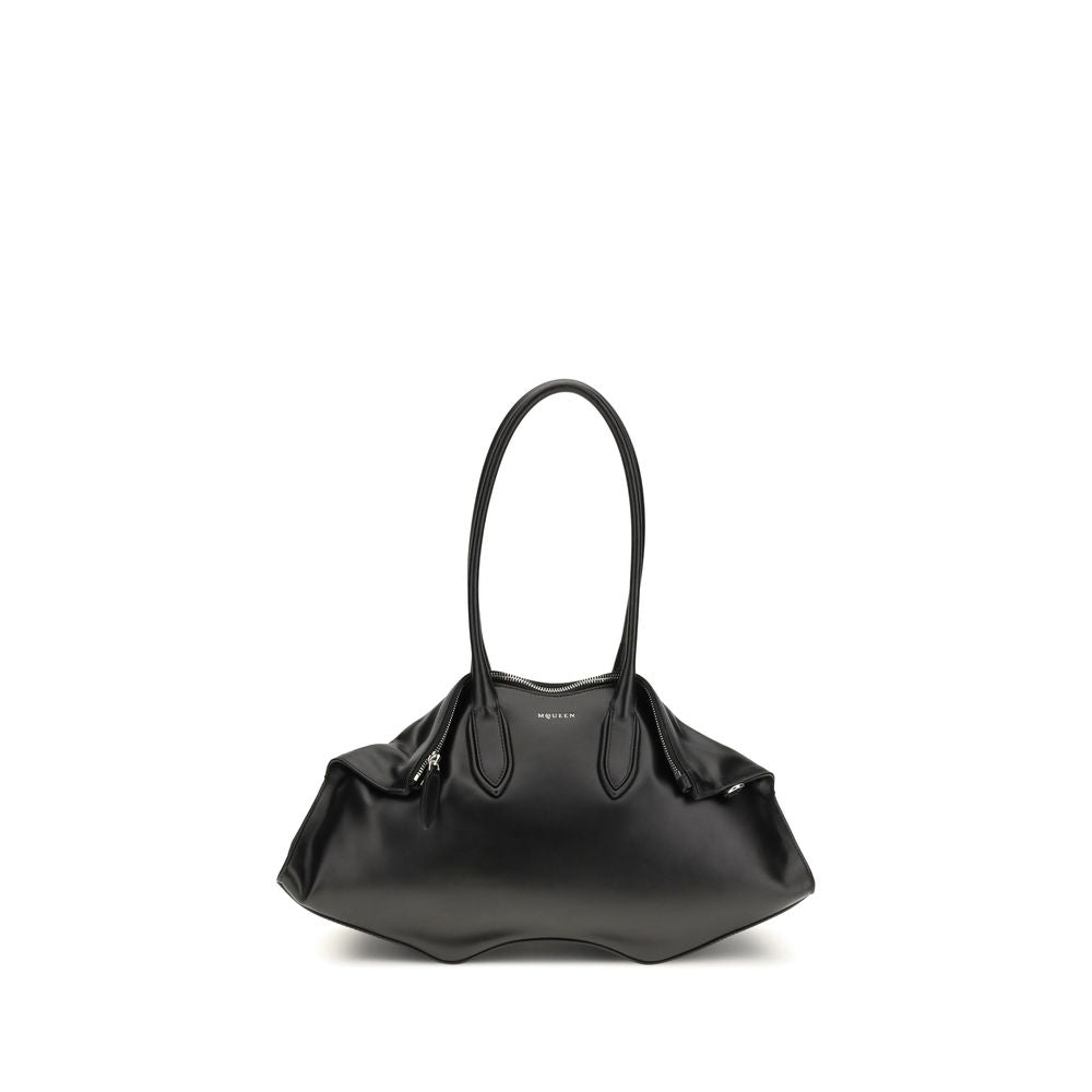 Manta Shoulder Bag in Black Calfskin Nappa Leather