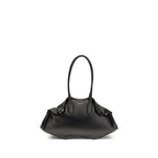 Manta Shoulder Bag in Black Calfskin Nappa Leather