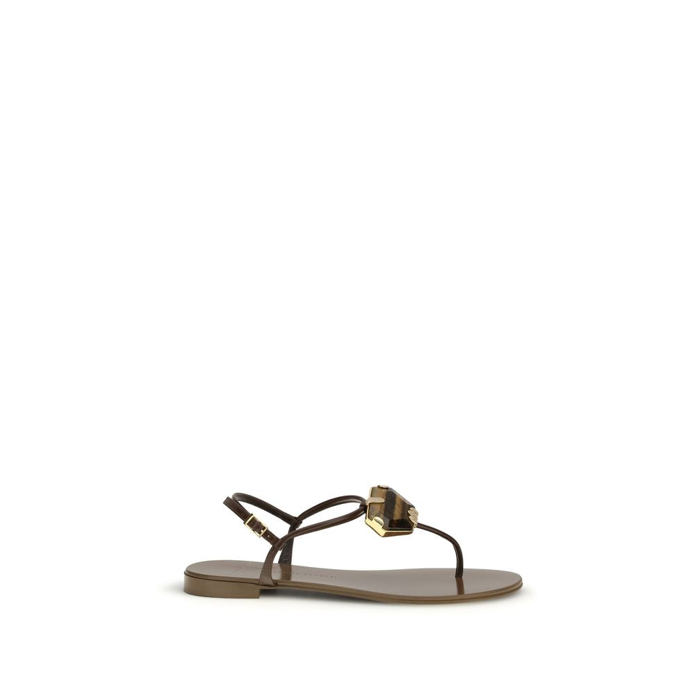 Pia Muse Flat Leather Thong Sandals