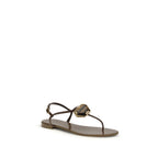 Pia Muse Flat Leather Thong Sandals