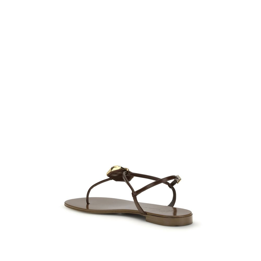 Pia Muse Flat Leather Thong Sandals