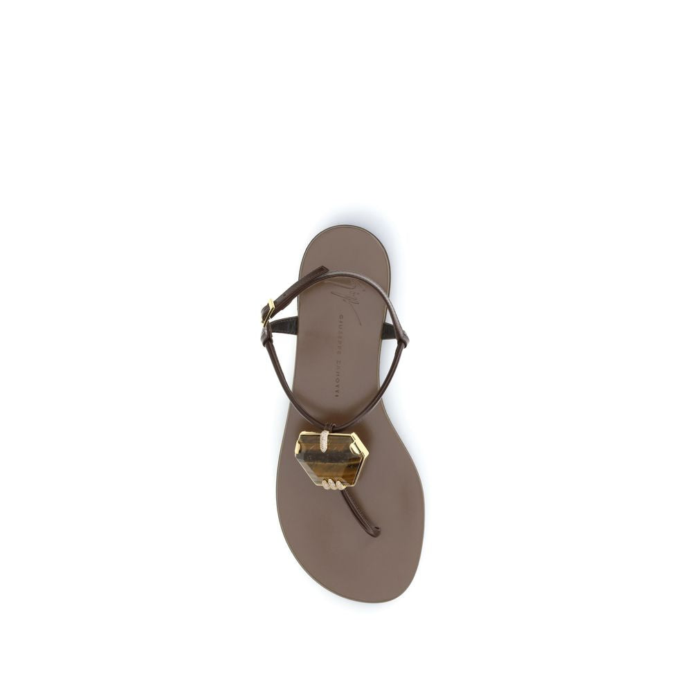 Pia Muse Flat Leather Thong Sandals