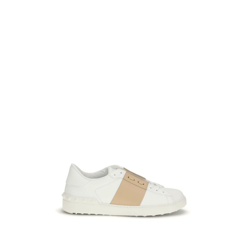 Calfskin Rockstud Untitled Low Top Sneakers