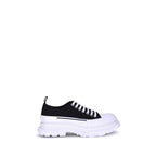 Black Canvas Tread Slick Platform Sneakers