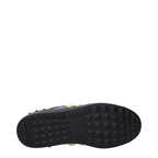 Black Leather Rockstud Sneakers