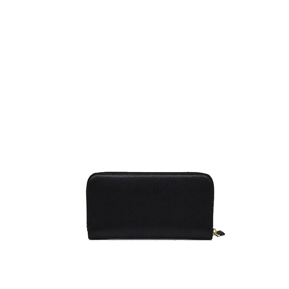 Black Calfskin Zip-Around Wallet