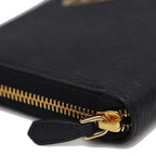 Black Calfskin Zip-Around Wallet