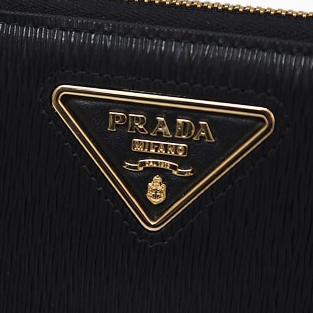 Black Calfskin Zip-Around Wallet