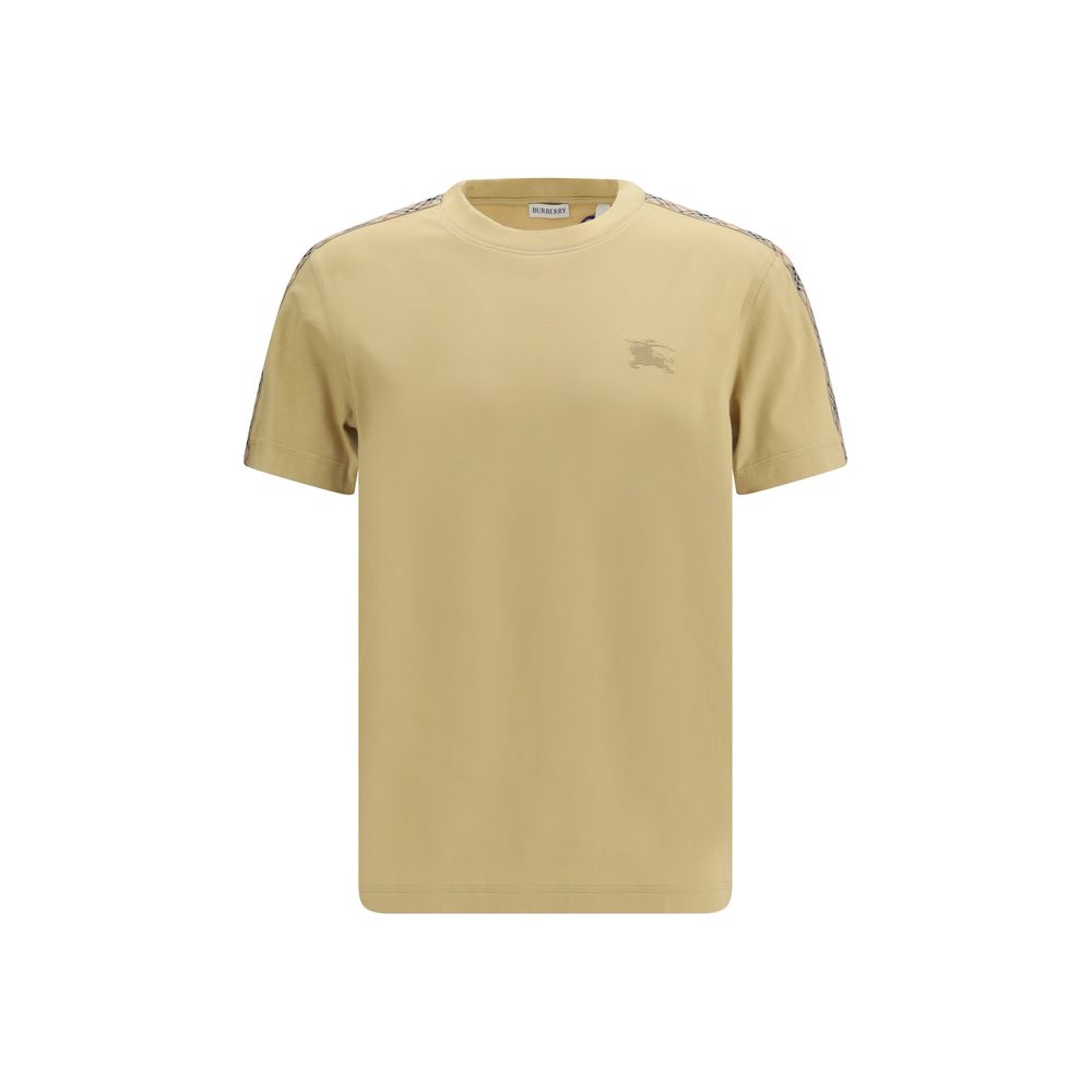 Cotton T-Shirt with Check Trim