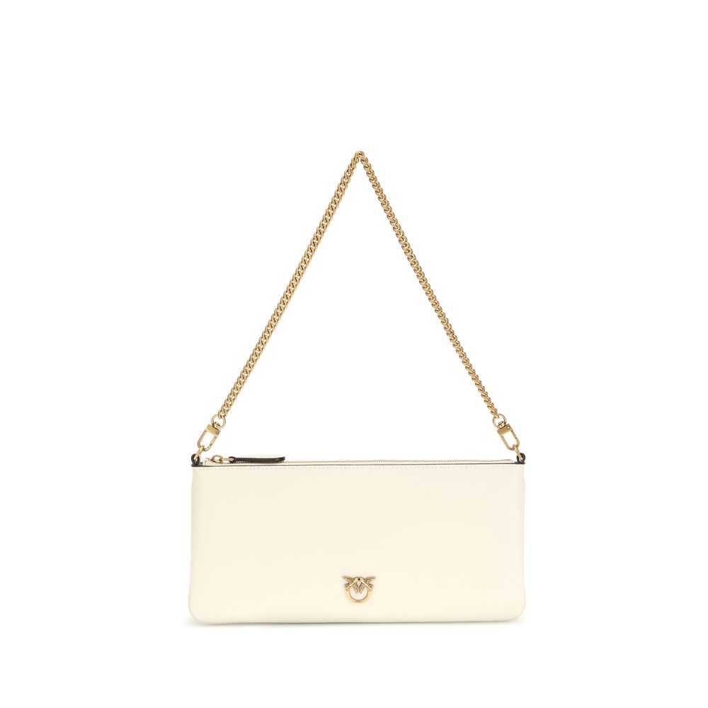 White Calfskin Chain-Handle Shoulder Bag