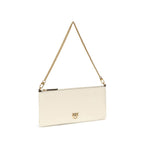 White Calfskin Chain-Handle Shoulder Bag