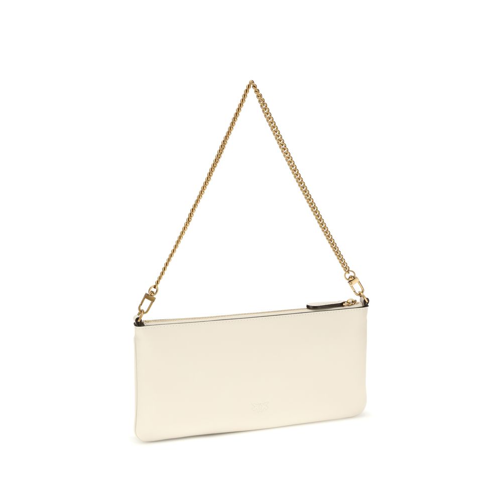 White Calfskin Chain-Handle Shoulder Bag