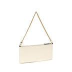 White Calfskin Chain-Handle Shoulder Bag